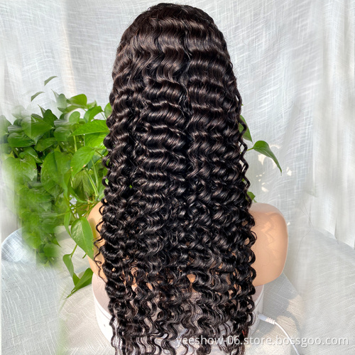 Wholesale Deep Wave HD Full Lace Wigs Human Hair Lace Front Peruvian Virgin Hair 360 Lace Front Wigs for Black Women